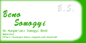 beno somogyi business card