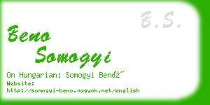 beno somogyi business card